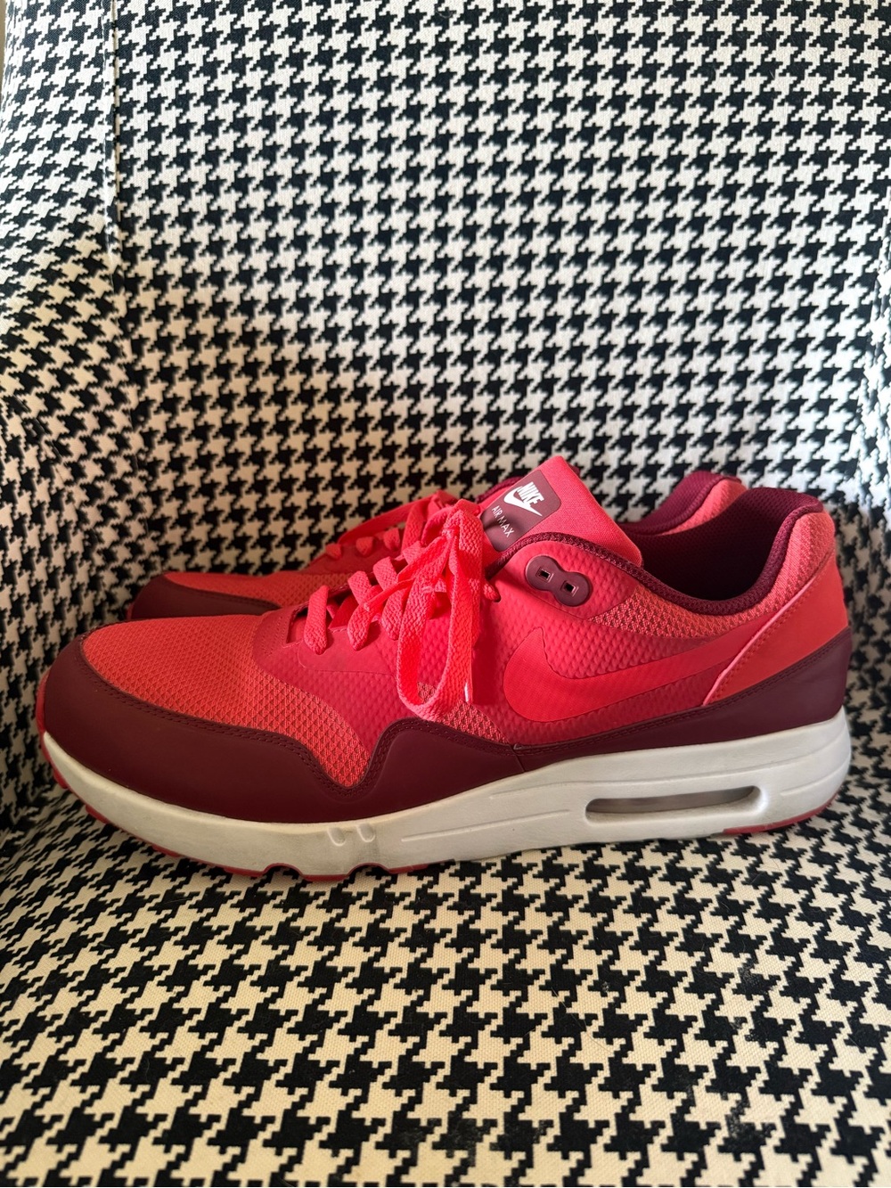 Nike Air Max Men’s Red and Burgundy Athletic Sneakers